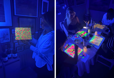Neon Brush Sip & Paint