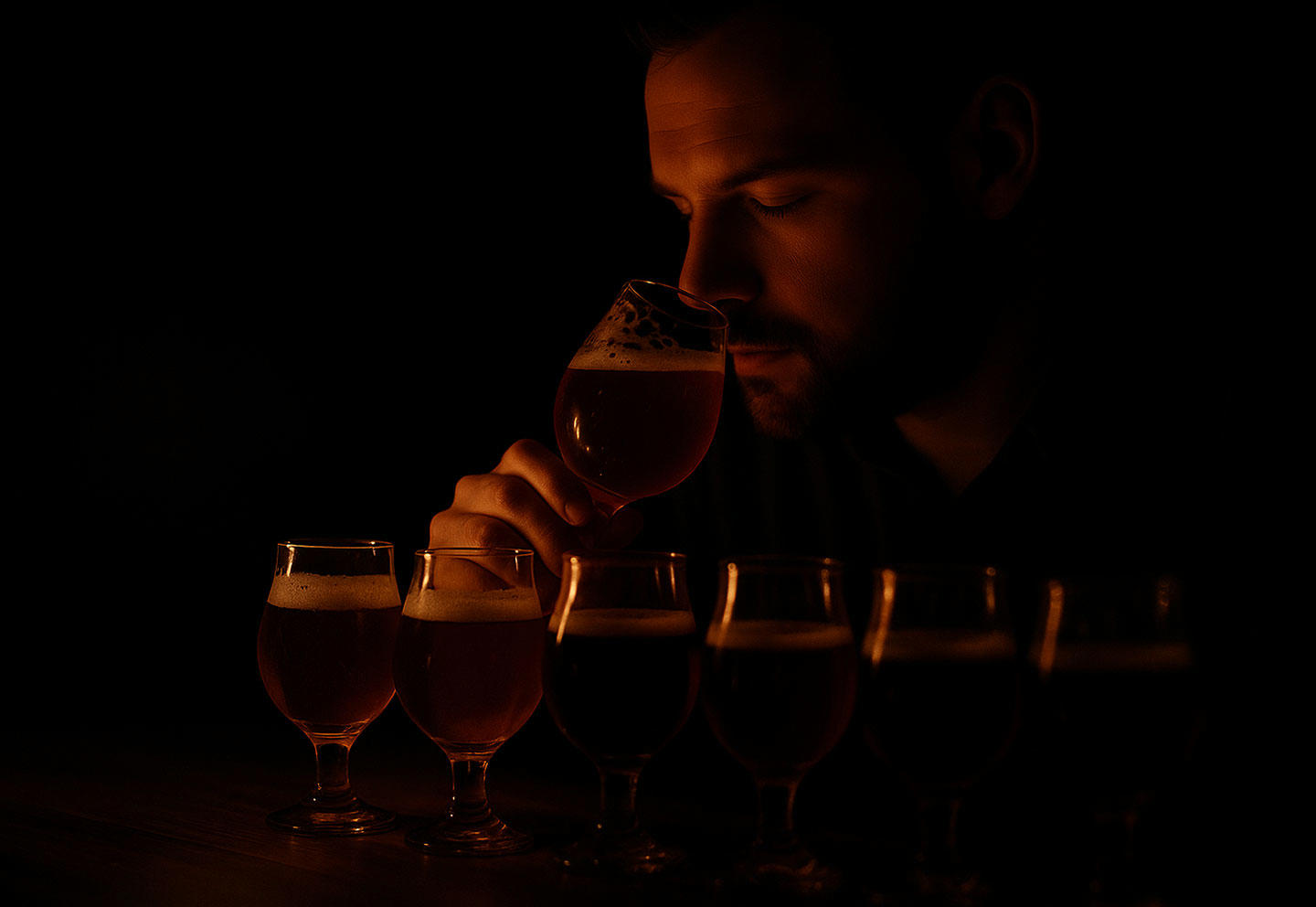 Ölprovning i mörker för två