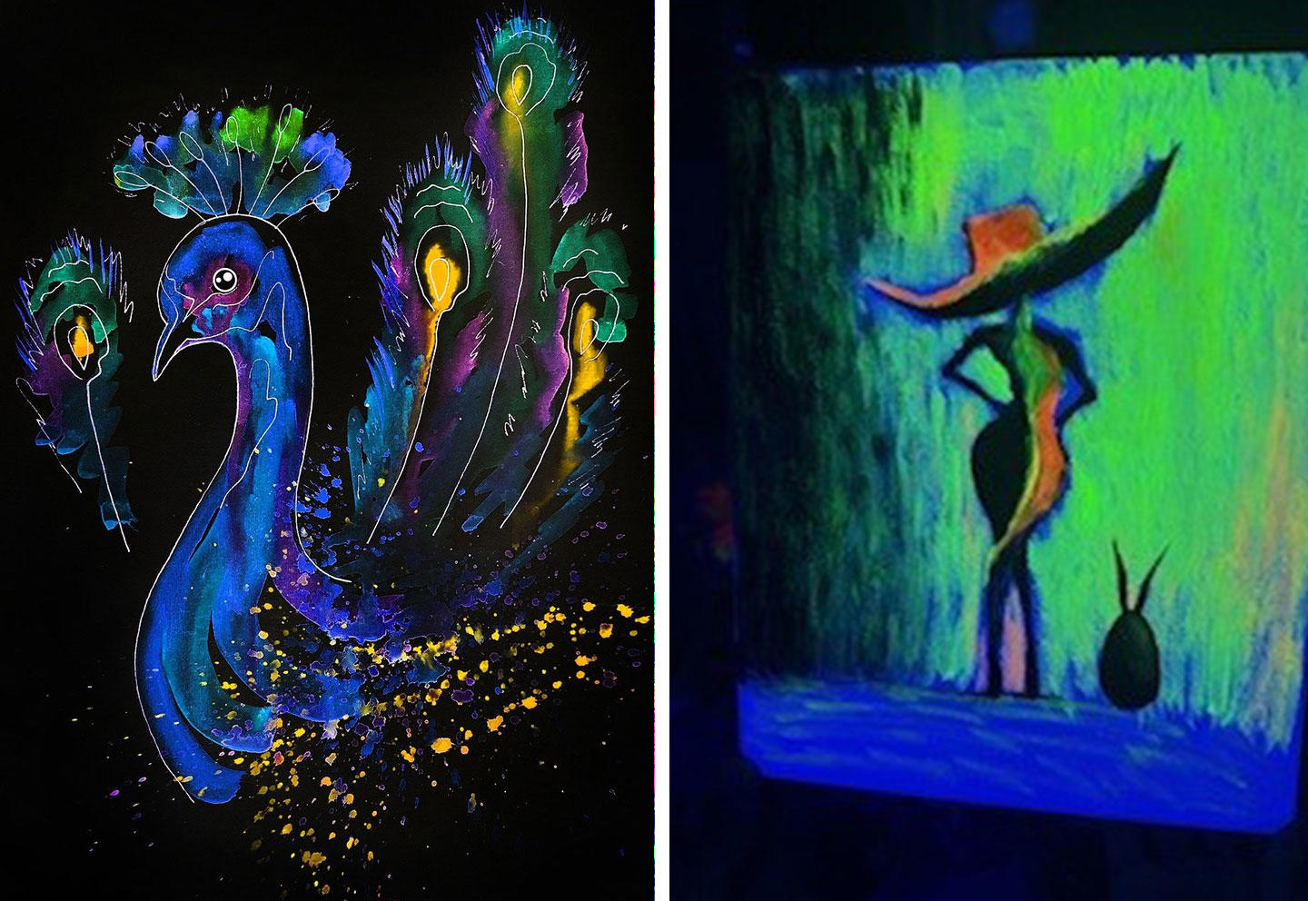 Neon Brush Sip & Paint för två